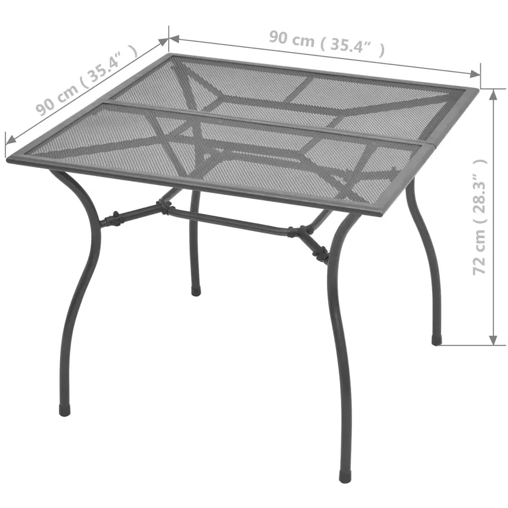 3 Piece Garden Dining Set Steel Anthracite Price