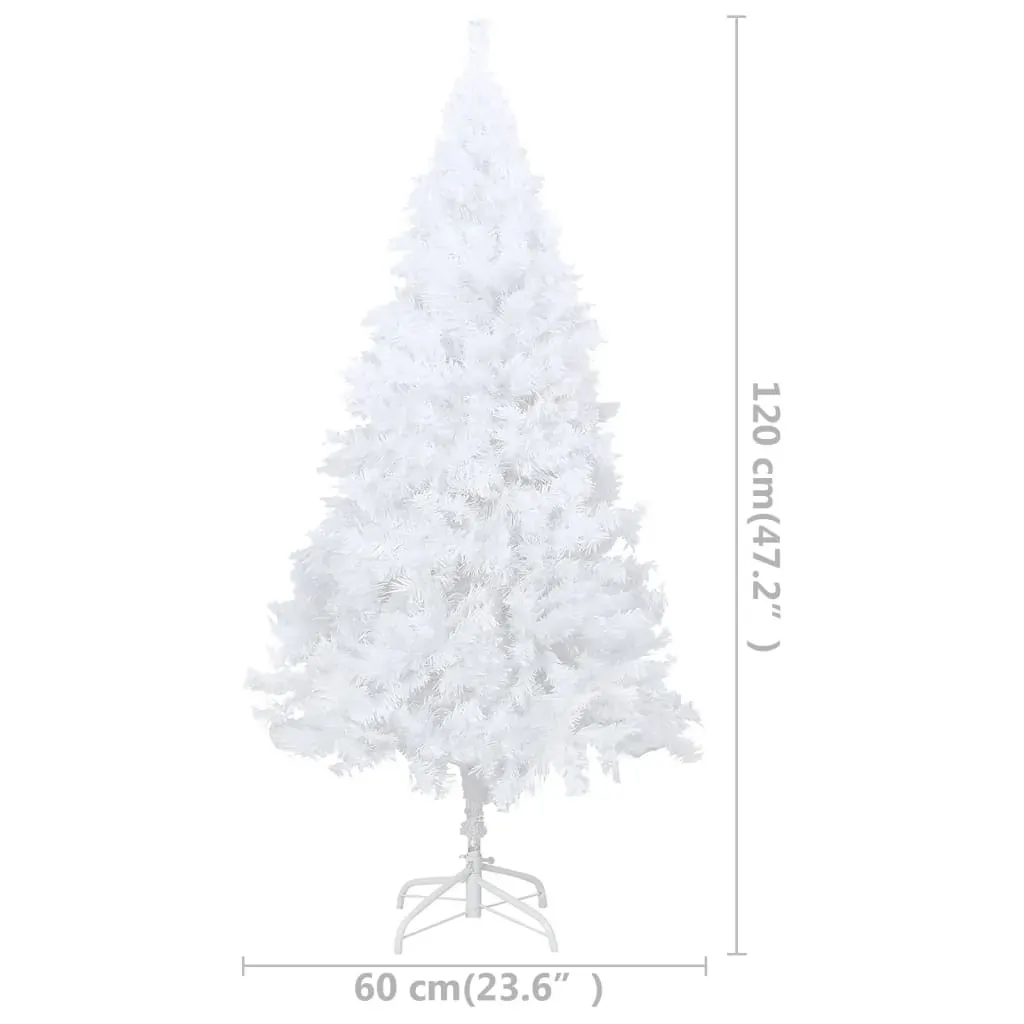 Artificial Pre-lit Christmas Tree with Thick Branches White 120 cm Price