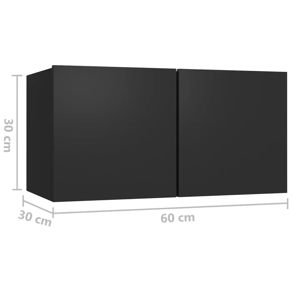 10 Piece TV Cabinet Set Black Engineered Wood Price