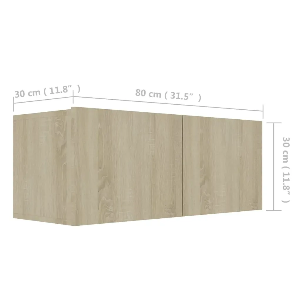 3 Piece TV Cabinet Set Sonoma Oak Engineered Wood Price