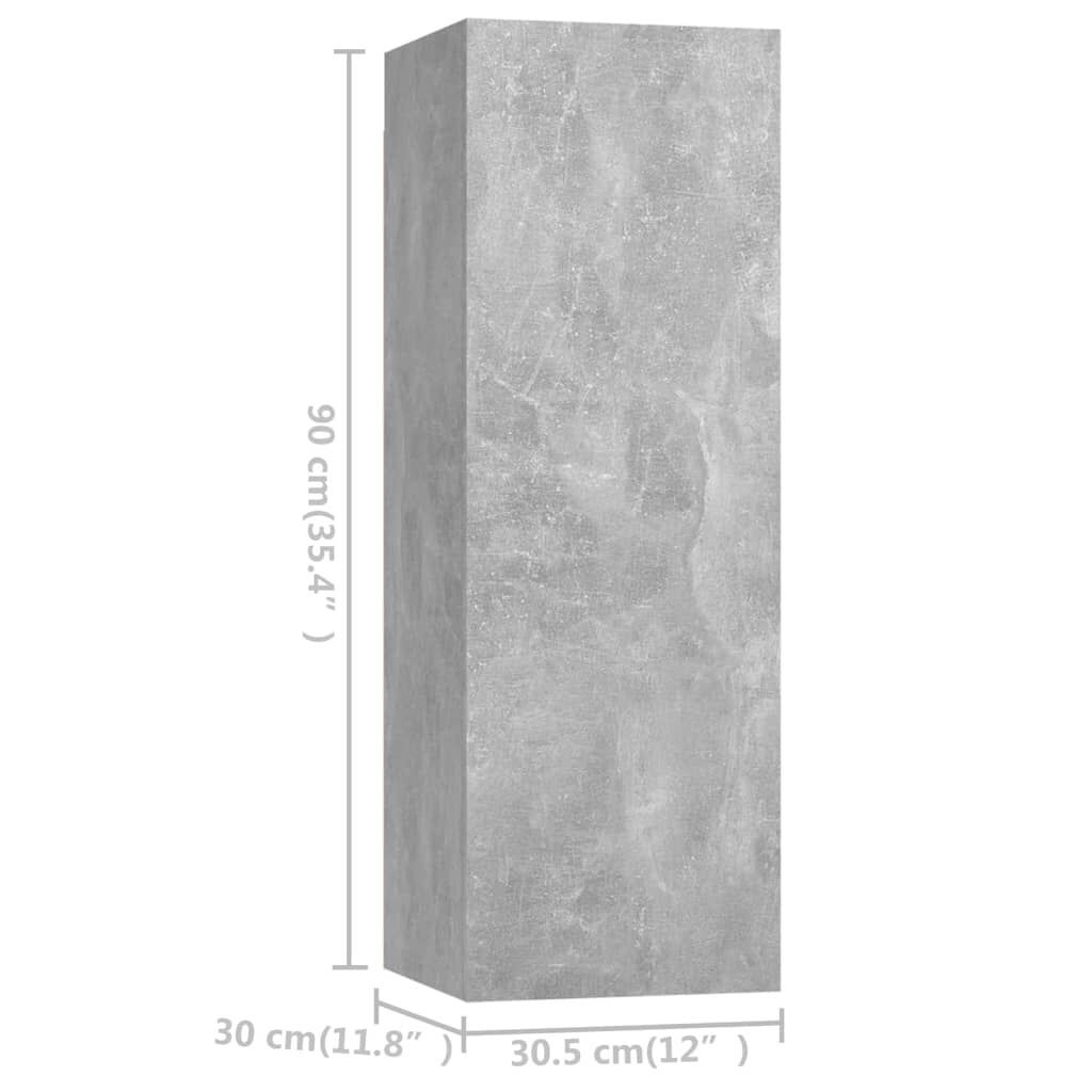 10 Piece TV Cabinet Set Concrete Grey Engineered Wood Price