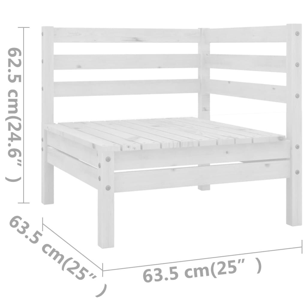 5 Piece Garden Lounge Set White Solid Pinewood Price