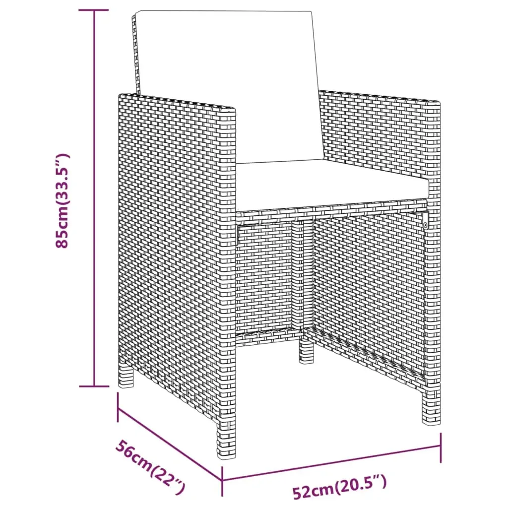 3 Piece Garden Dining Set with Cushions Grey Price