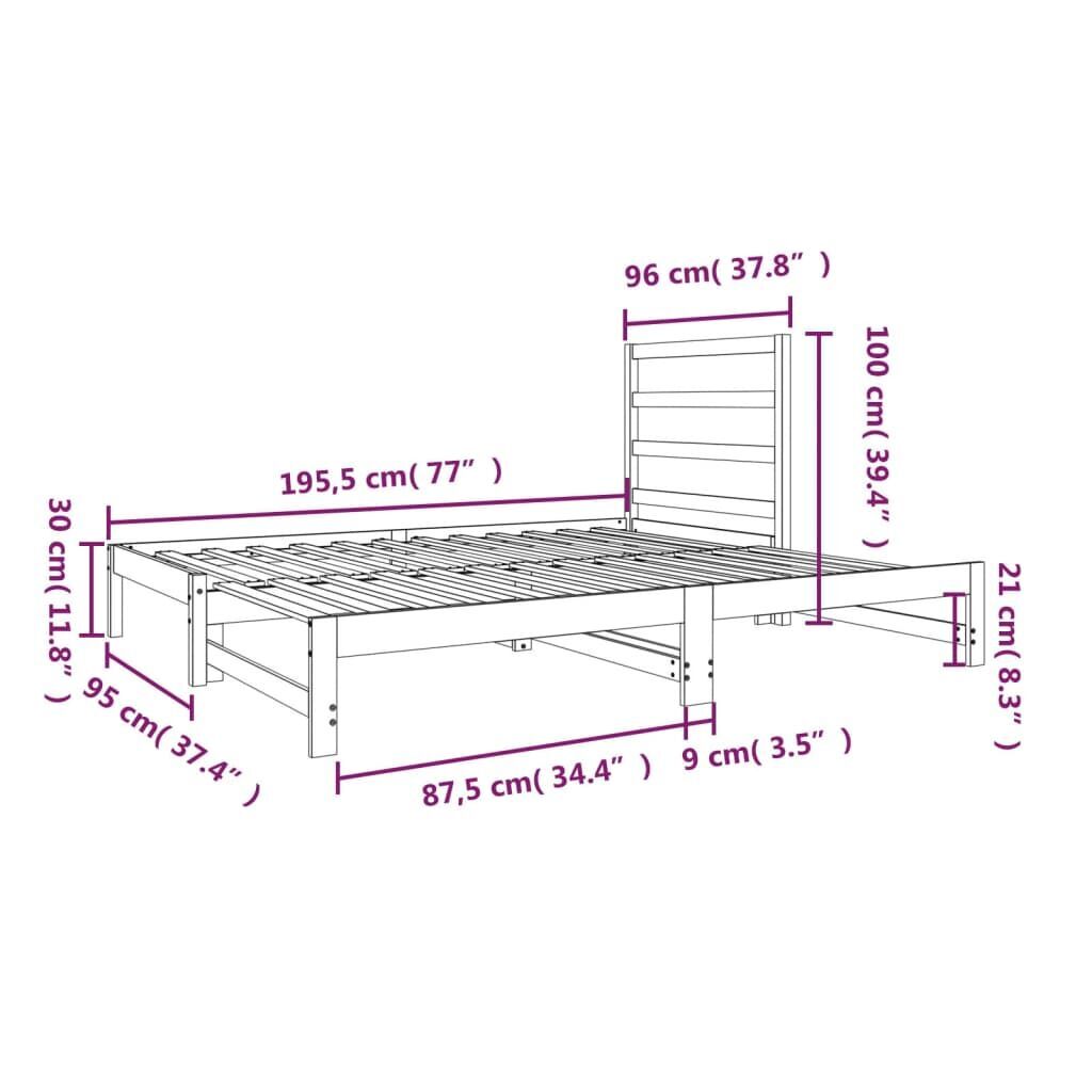 Pull-out Day Bed without Mattress 2x(90x190) cm Price