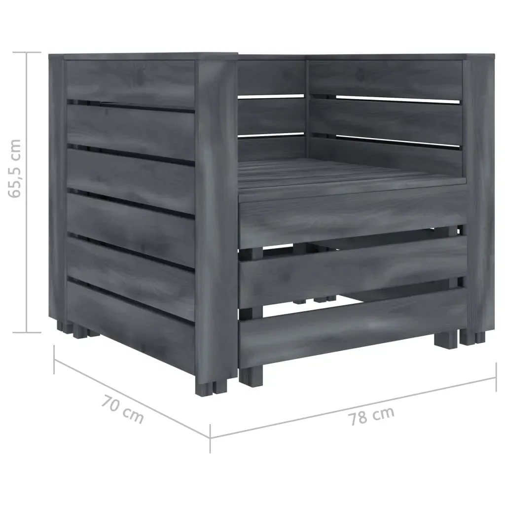 2 Piece Garden Pallet Lounge Set Grey Wood Price