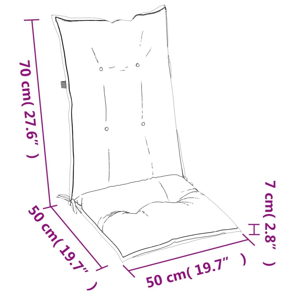 Garden Highback Chair Cushions 2 pcs Cream 120x50x7 cm Fabric Price