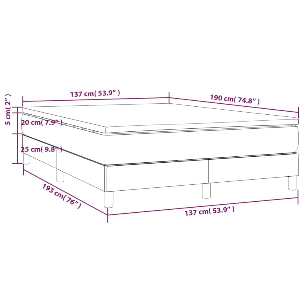 Box Spring Bed with Mattress Dark Grey 137x190 cm Fabric Price