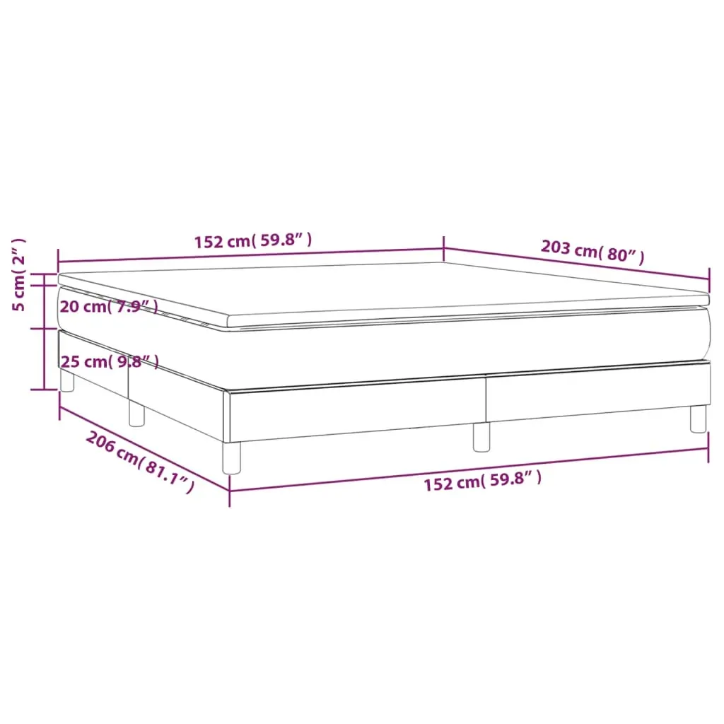 Box Spring Bed with Mattress Dark Grey 153x203 cm Queen Size Fabric Price