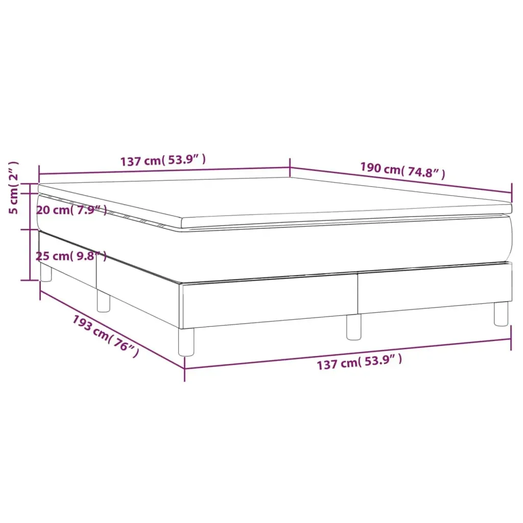 Box Spring Bed with Mattress Black 137x190 cm Faux Leather Price