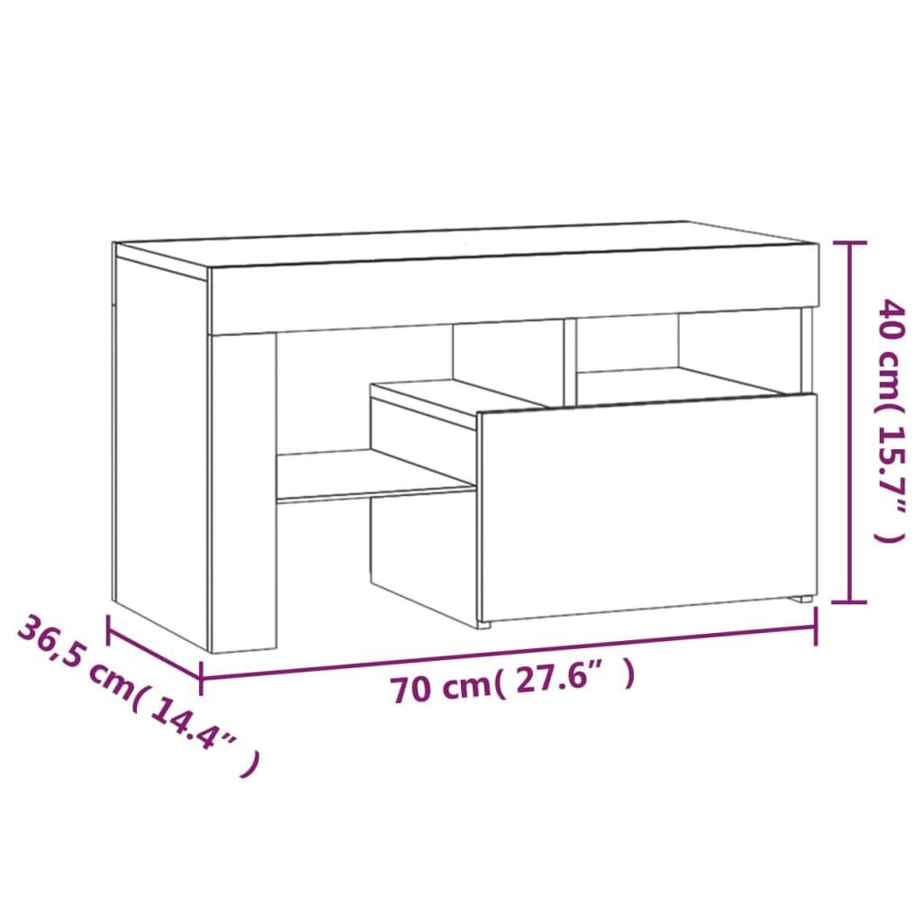 Bedside Cabinets 2 pcs with LED Lights Concrete Grey 70x36.5x40 cm Price