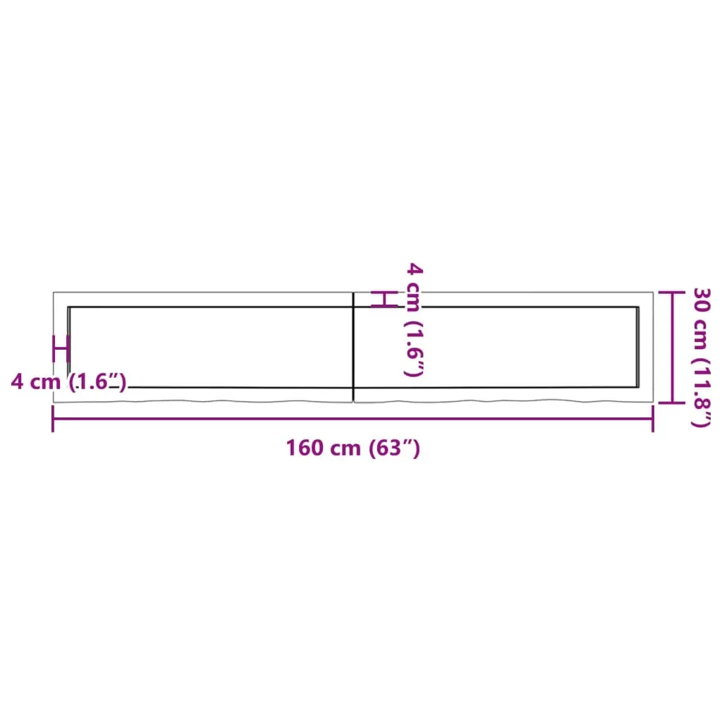 Bathroom Countertop Light Brown 160x30x4 cm Treated Solid Wood Price