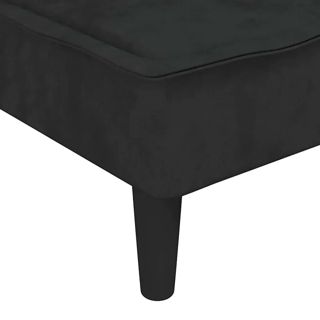 L-shaped Sofa Black 255x140x70 cm Velvet Price