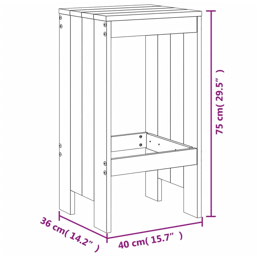 5 Piece Garden Bar Set White Solid Wood Pine Price