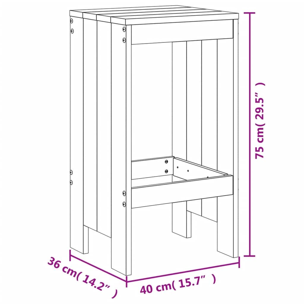 5 Piece Garden Bar Set White Solid Wood Pine Price