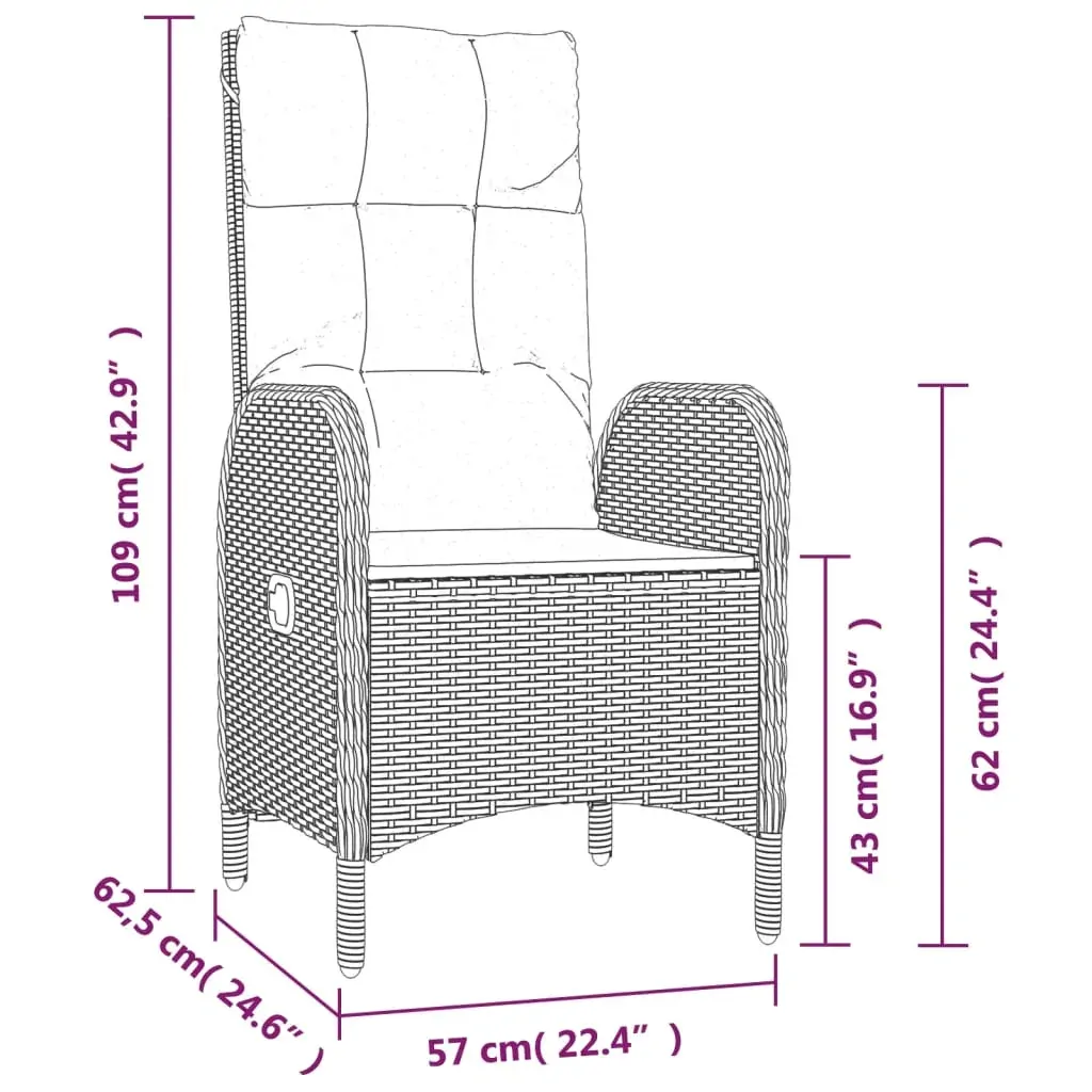 5 Piece Garden Dining Set with Cushions Black Poly Rattan Price