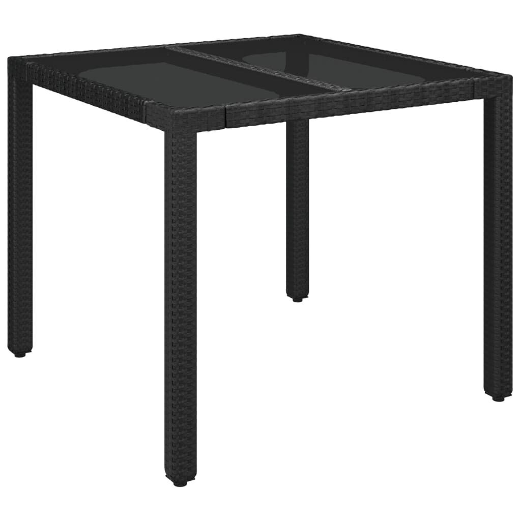 5 Piece Garden Dining Set with Cushions Black Poly Rattan Price