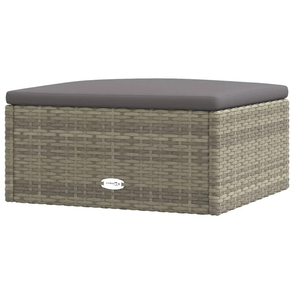 7 Piece Garden Lounge Set with Cushions Grey Poly Rattan Price