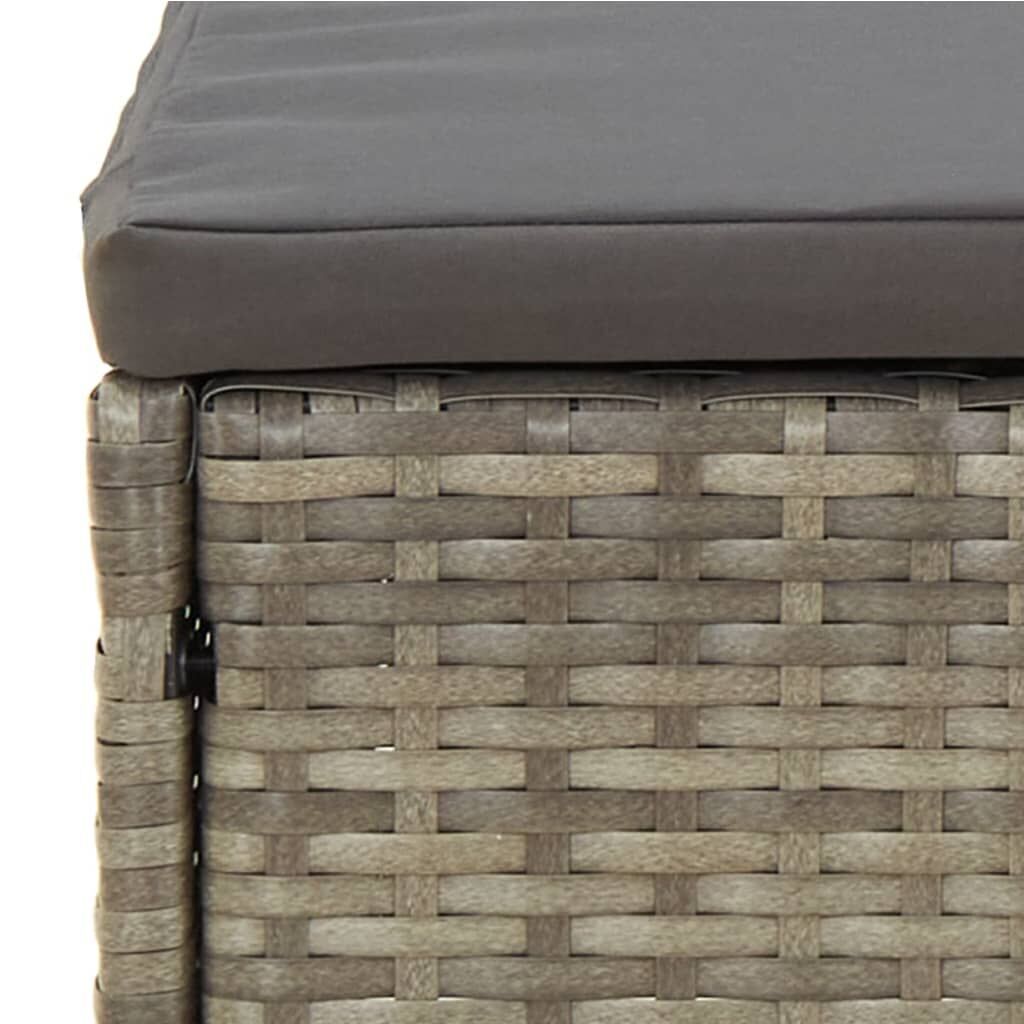 5 Piece Garden Lounge Set with Cushions Grey Poly Rattan Price