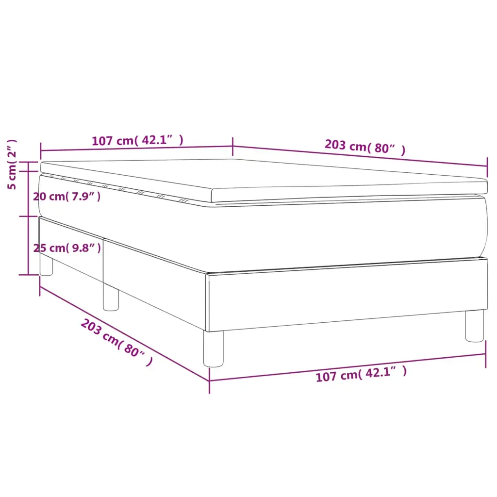 Box Spring Bed with Mattress Dark Grey 100x200 cm Fabric Price