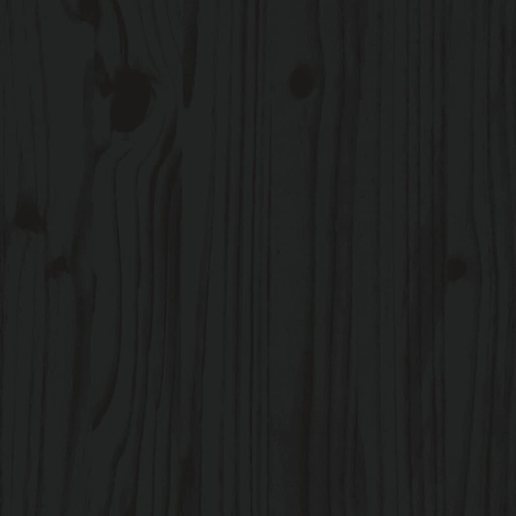 Bed Frame without Mattress Black 183x203 cm King Solid Wood Pine Price