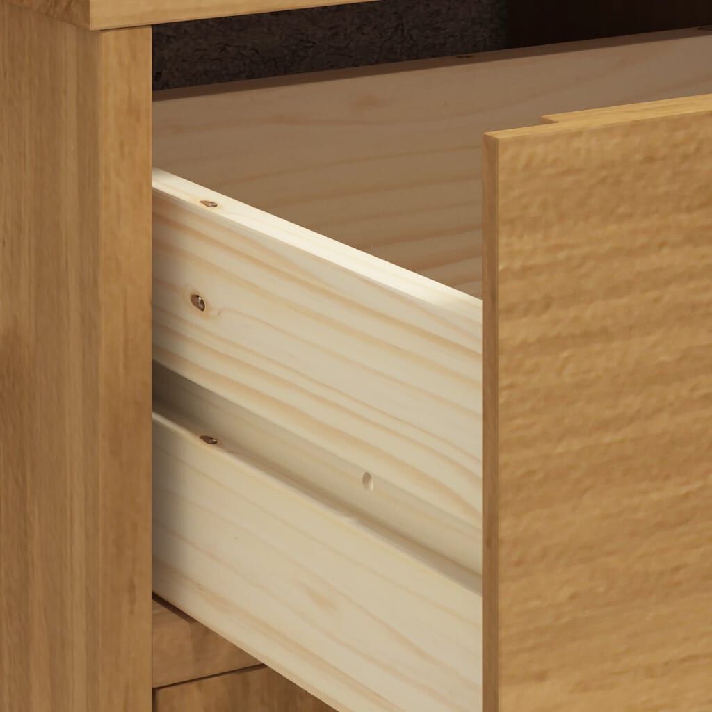Highboard with Glass Doors FLAM 80x40x180 cm Solid Wood Pine Price