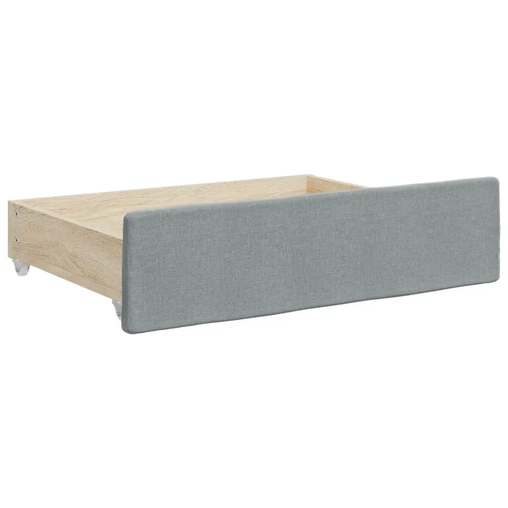 Daybed with Trundle&Drawers without Mattress Light Grey 90x190 cm Price