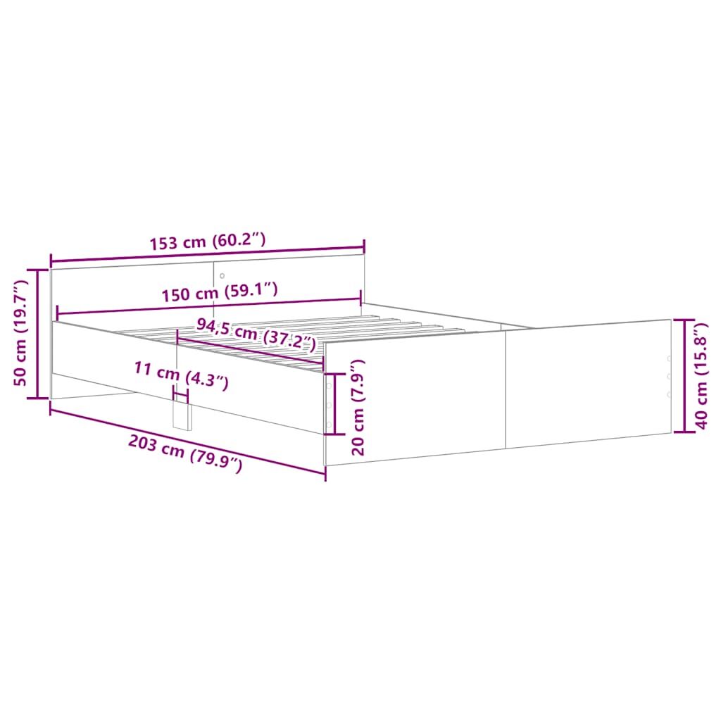 Bed Frame without Mattress White 150x200 cm Price
