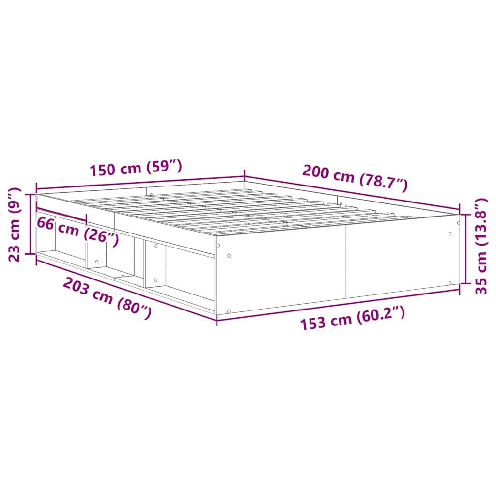 Bed Frame without Mattress Black 150x200 cm Price