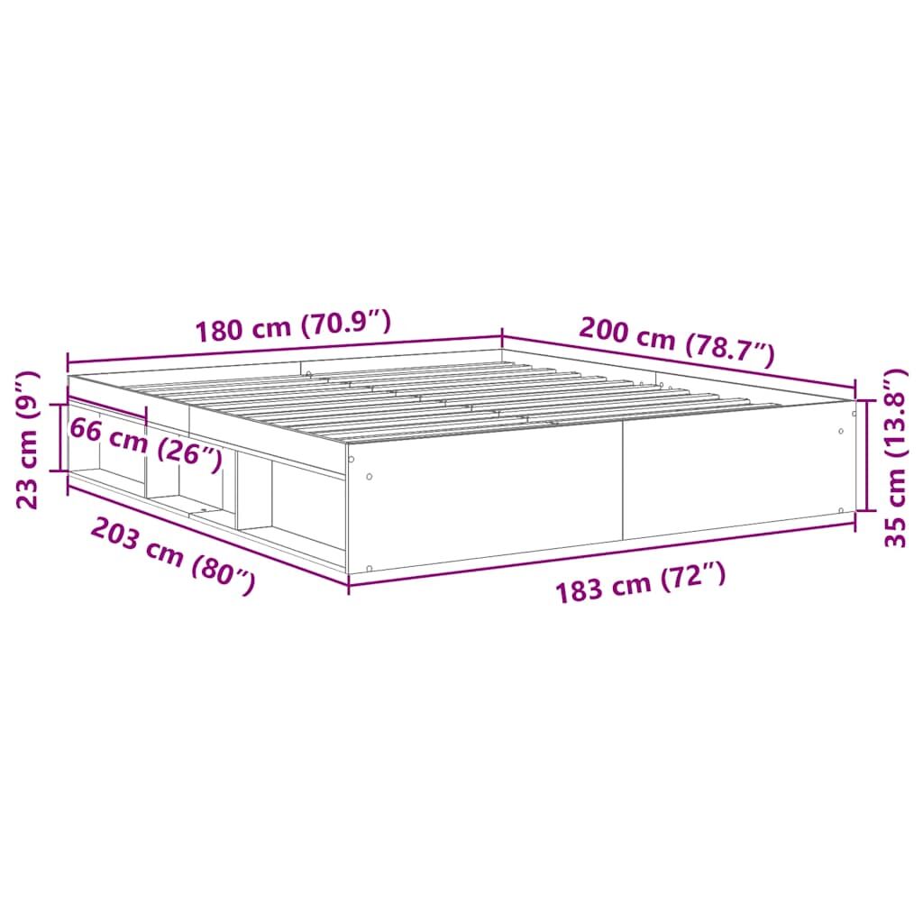Bed Frame without Mattress White 183x203 cm King Price