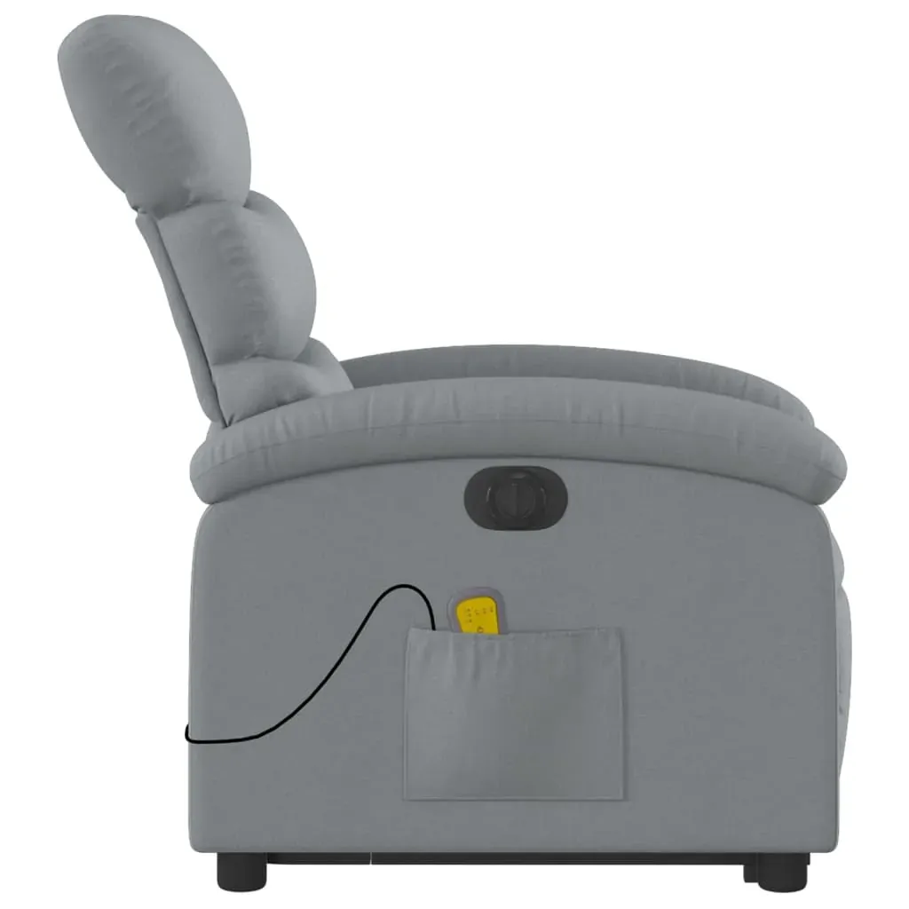 Electric Stand up Massage Recliner Chair Light Grey Fabric Price
