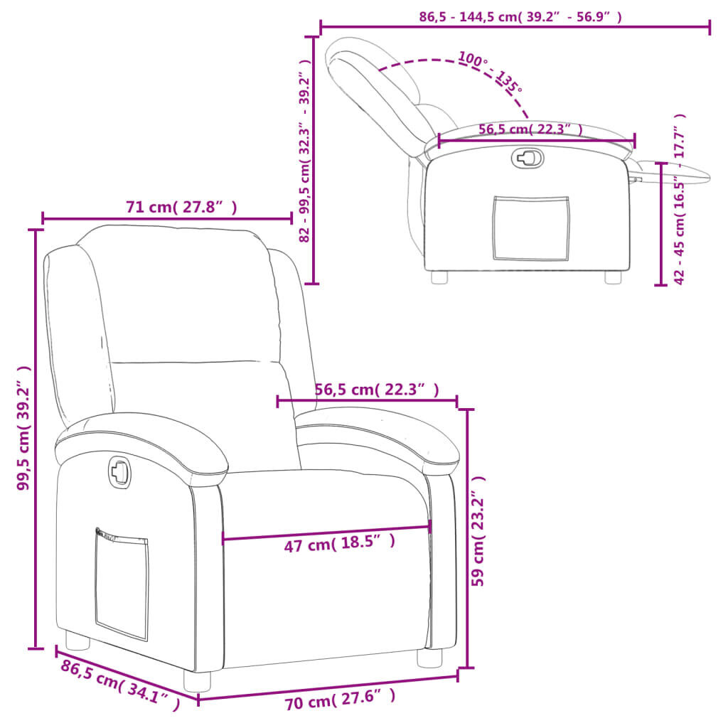 Recliner Chair Black Fabric Price