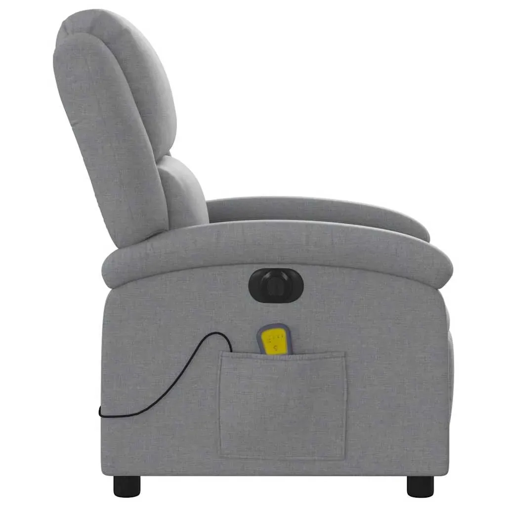 Electric Massage Recliner Chair Light Grey Fabric Price