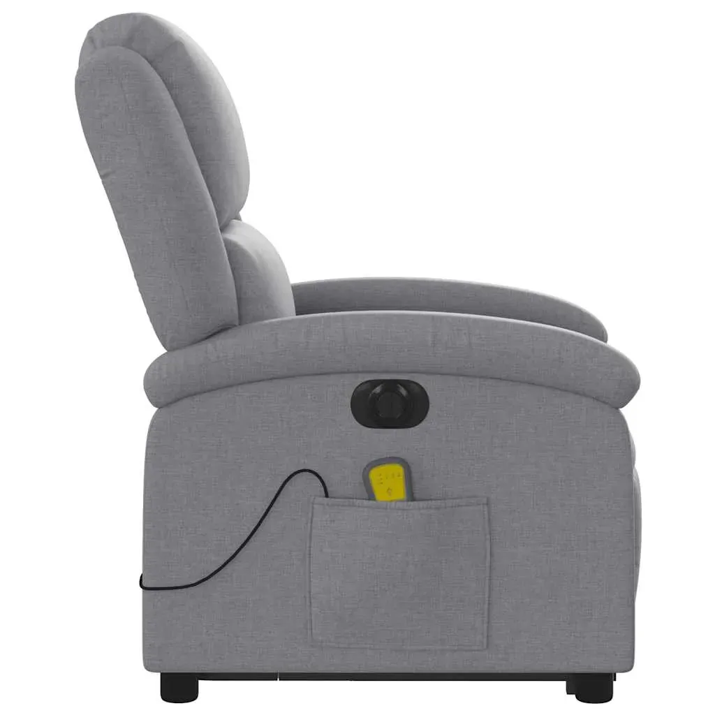 Electric Stand up Massage Recliner Chair Light Grey Fabric Price