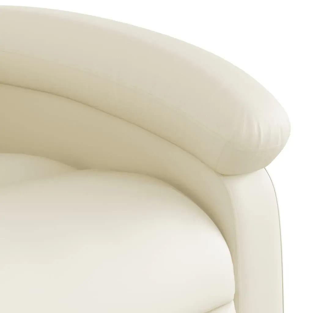 Electric Massage Recliner Chair Cream Faux Leather Price
