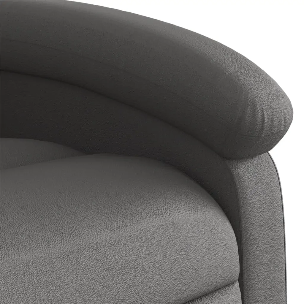 Electric Stand up Massage Recliner Chair Grey Real Leather Price