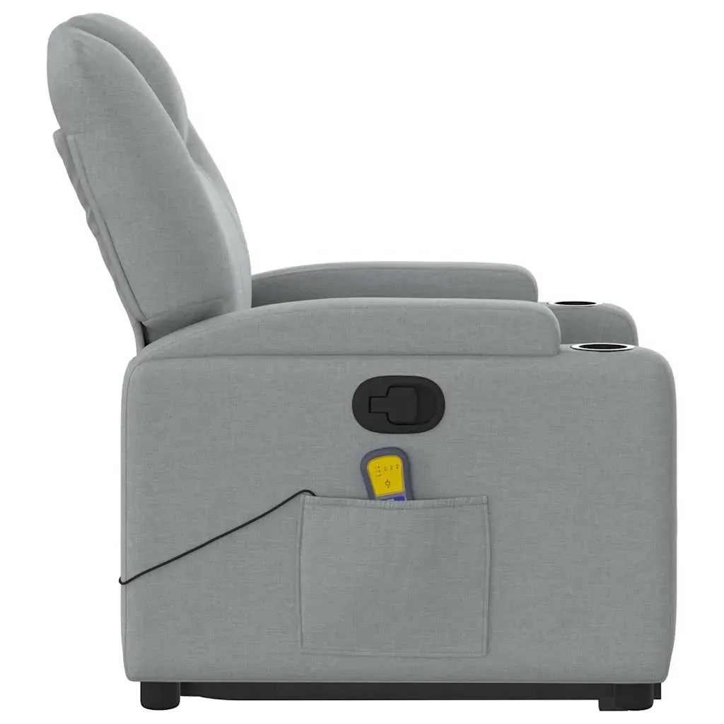 Stand up Massage Recliner Chair Light Grey Fabric Price