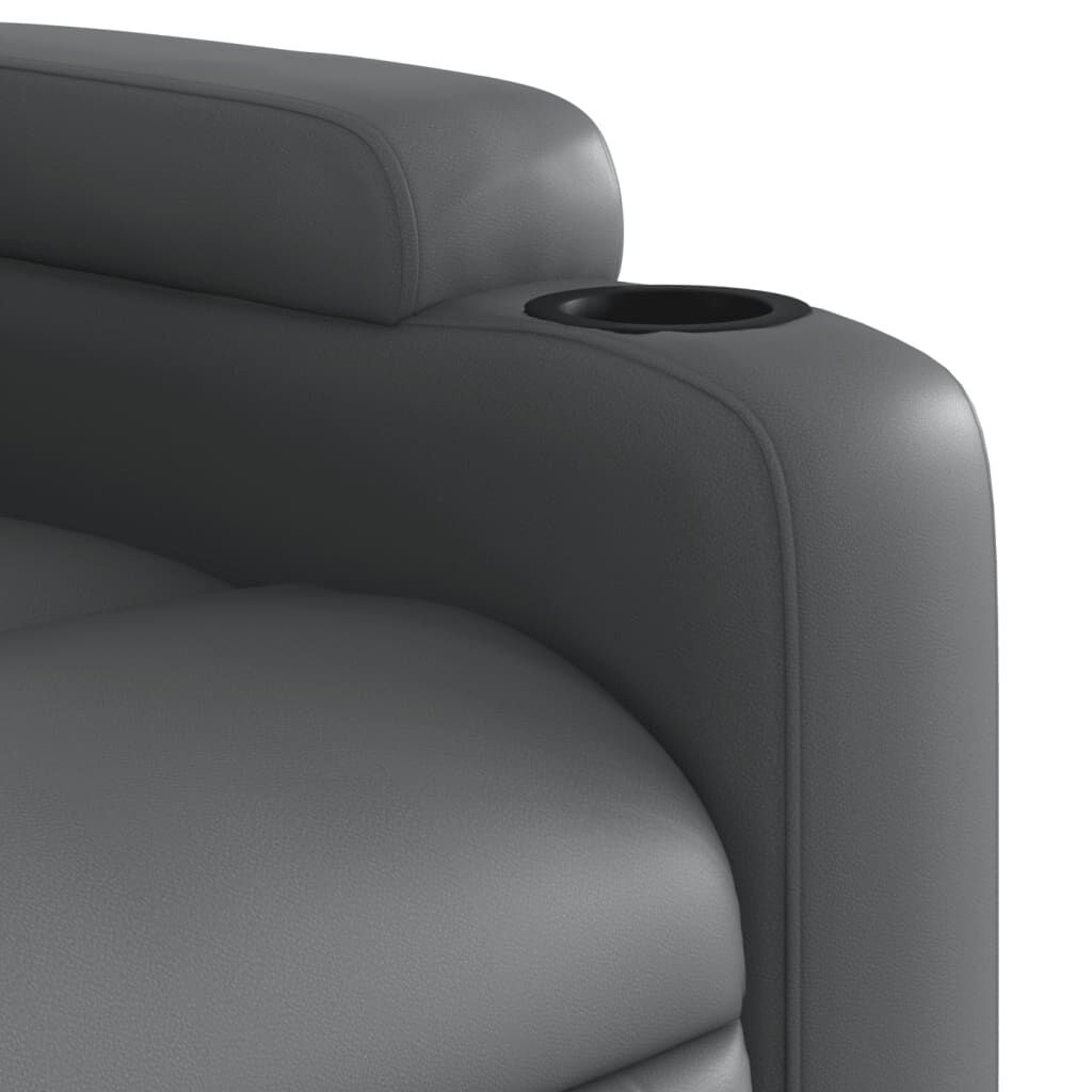 Stand up Massage Recliner Chair Grey Faux Leather Price