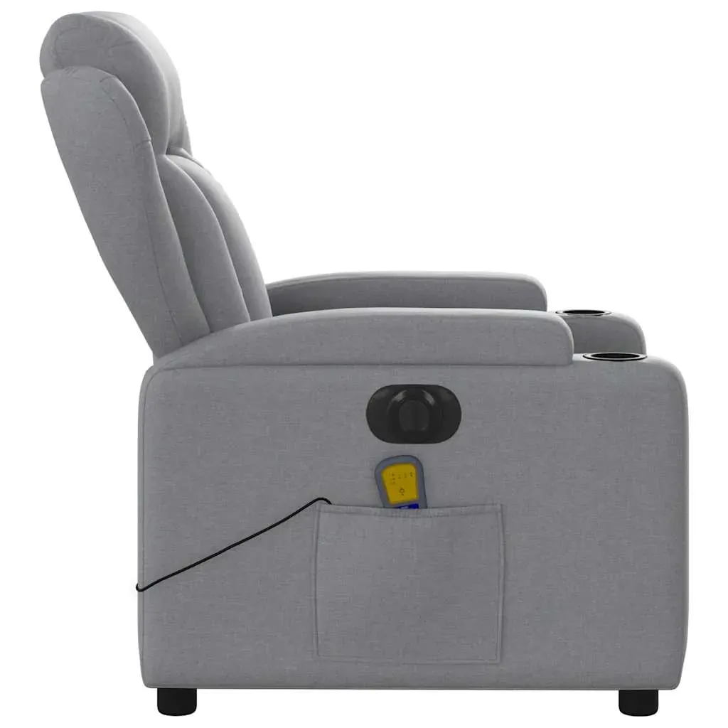 Electric Massage Recliner Chair Light Grey Fabric Price