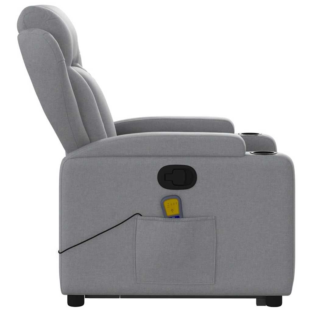 Stand up Massage Recliner Chair Light Grey Fabric Price