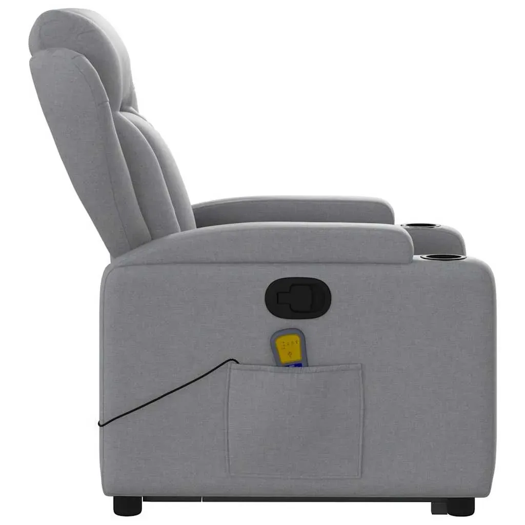 Stand up Massage Recliner Chair Light Grey Fabric Price
