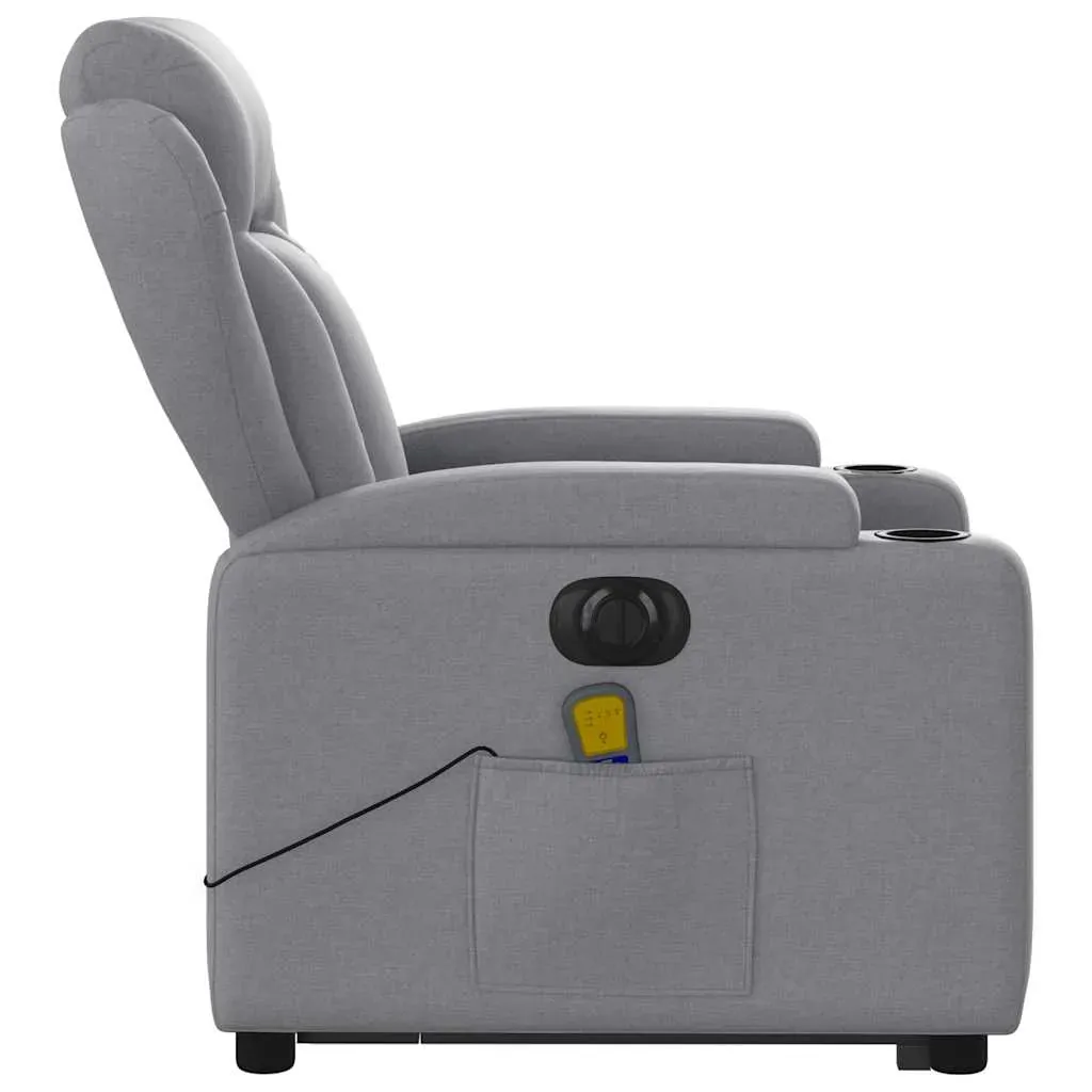 Electric Stand up Massage Recliner Chair Light Grey Fabric Price