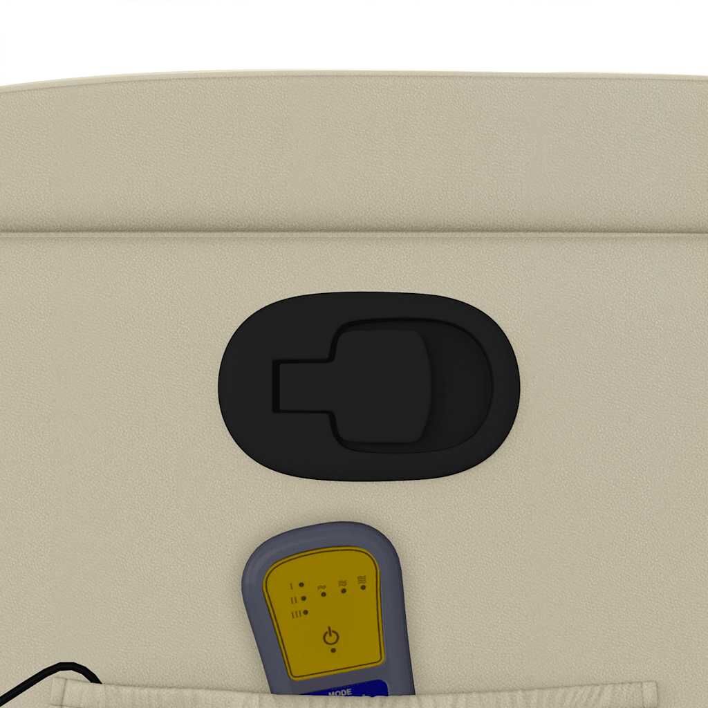 Massage Recliner Chair Cream Faux Leather Price