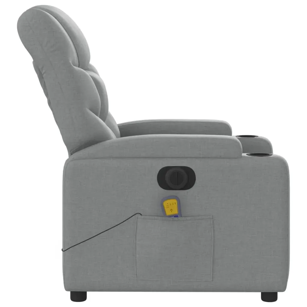 Electric Massage Recliner Chair Light Grey Fabric Price
