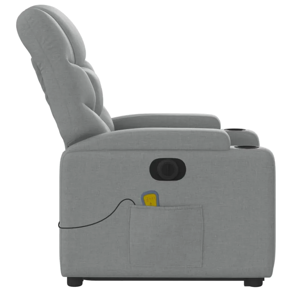 Electric Stand up Massage Recliner Chair Light Grey Fabric Price