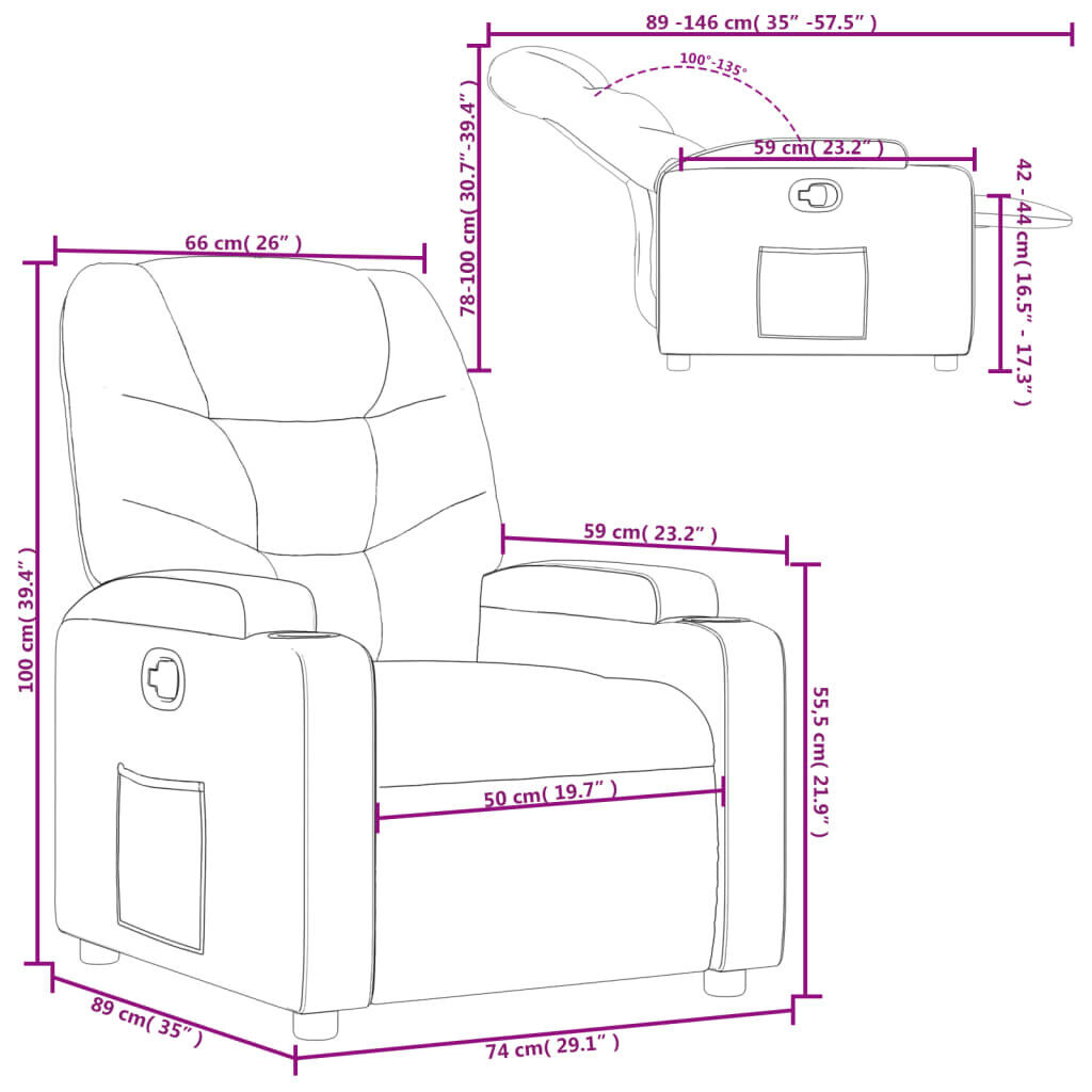 Recliner Chair Black Faux Leather Price