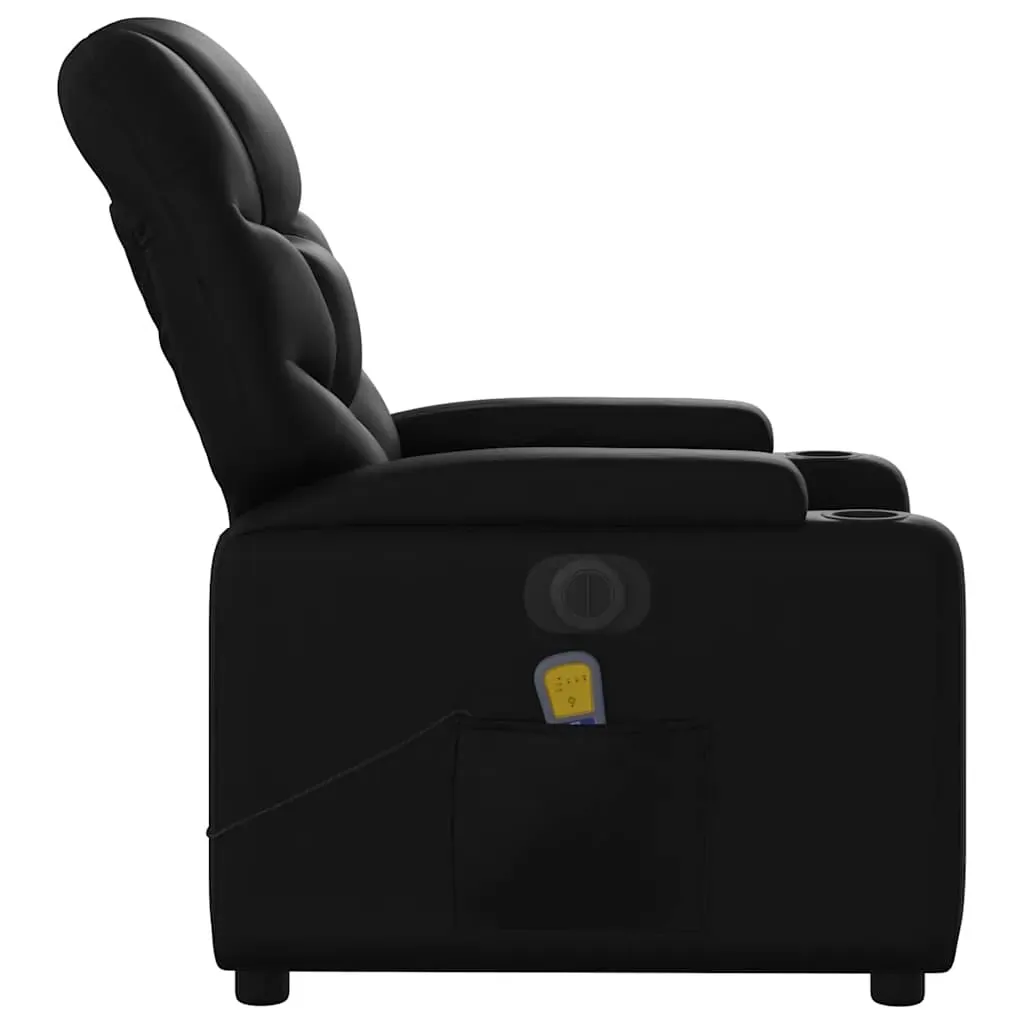 Electric Massage Recliner Chair Black Faux Leather Price