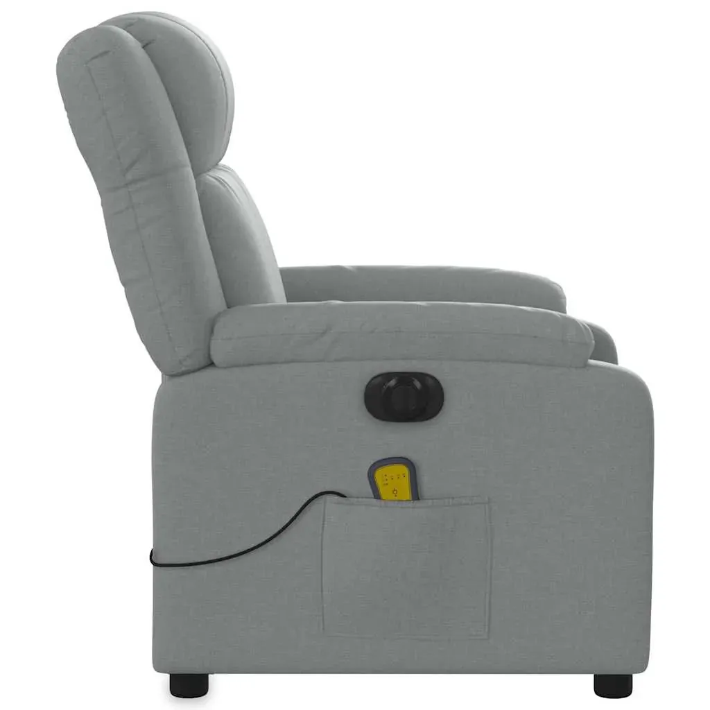 Electric Massage Recliner Chair Light Grey Fabric Price