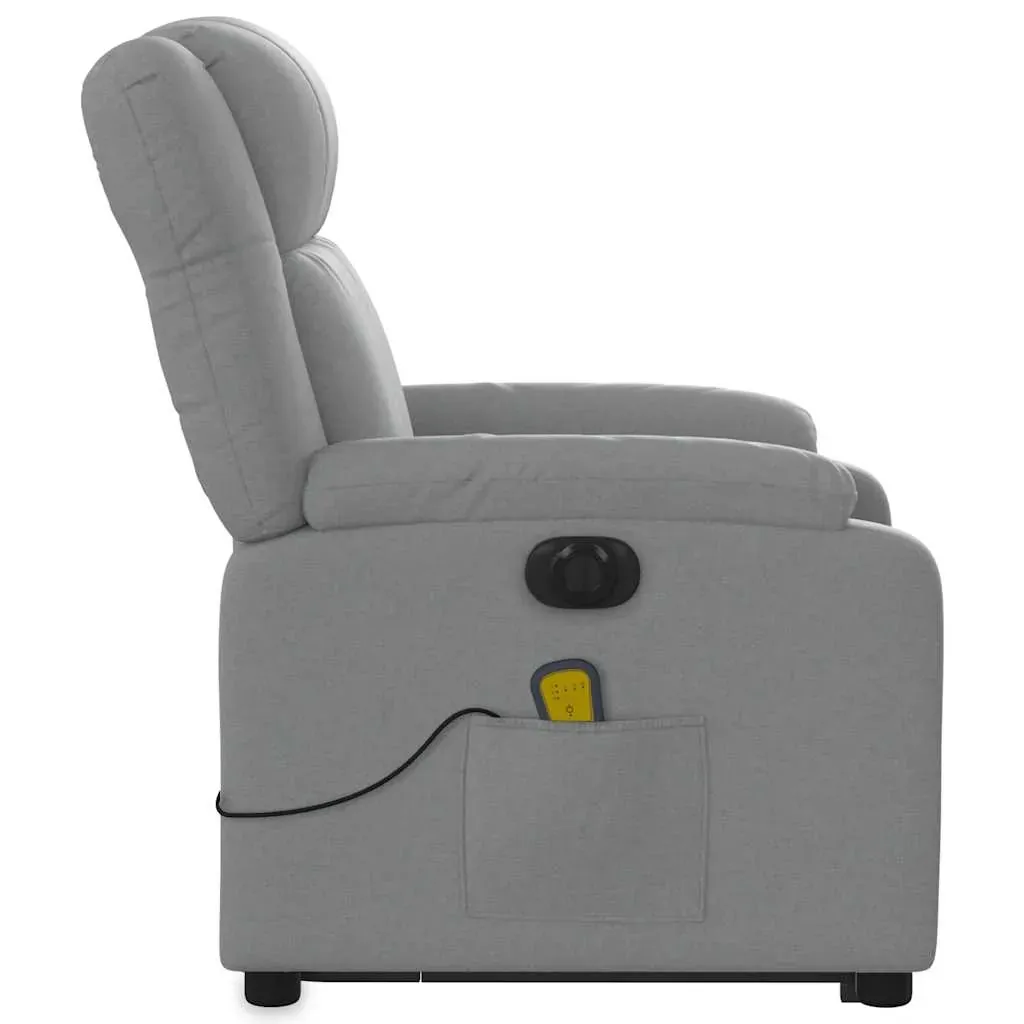 Electric Stand up Massage Recliner Chair Light Grey Fabric Price
