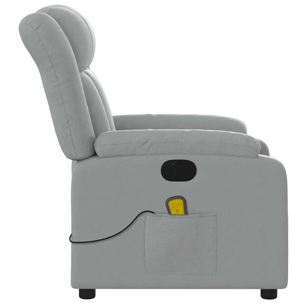 Electric Massage Recliner Chair Light Grey Fabric Price