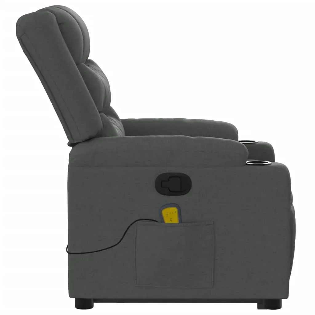 Stand up Massage Recliner Chair Dark Grey Fabric Price